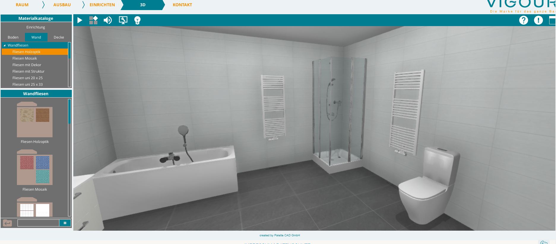 3D Badplaner bei Vigour 3D Raumansicht