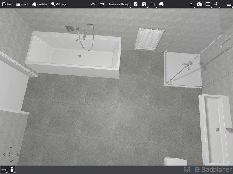 M3B Badplaner App 3D Ansicht von oben