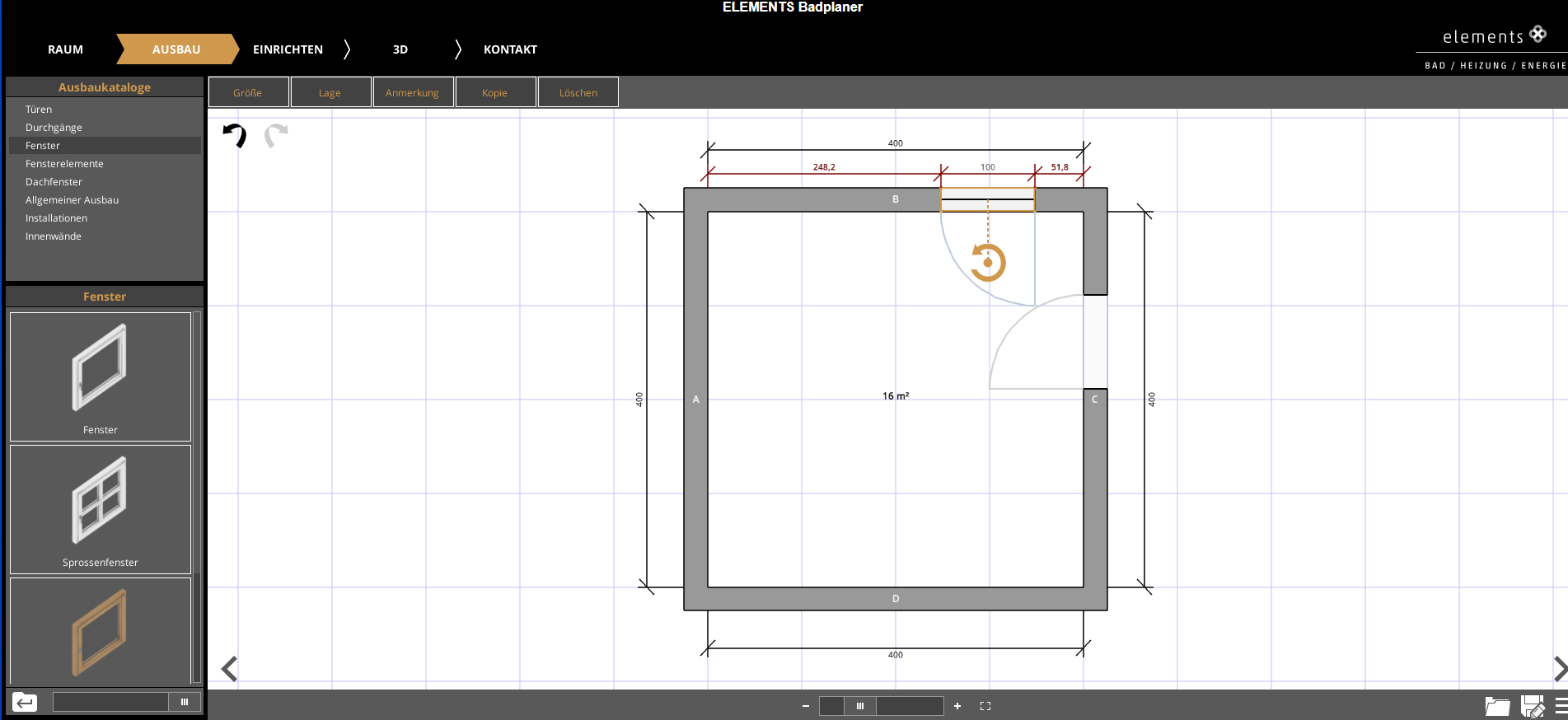 Palette CAD 3D Online Badplaner bei Elements Raumeinrichtung