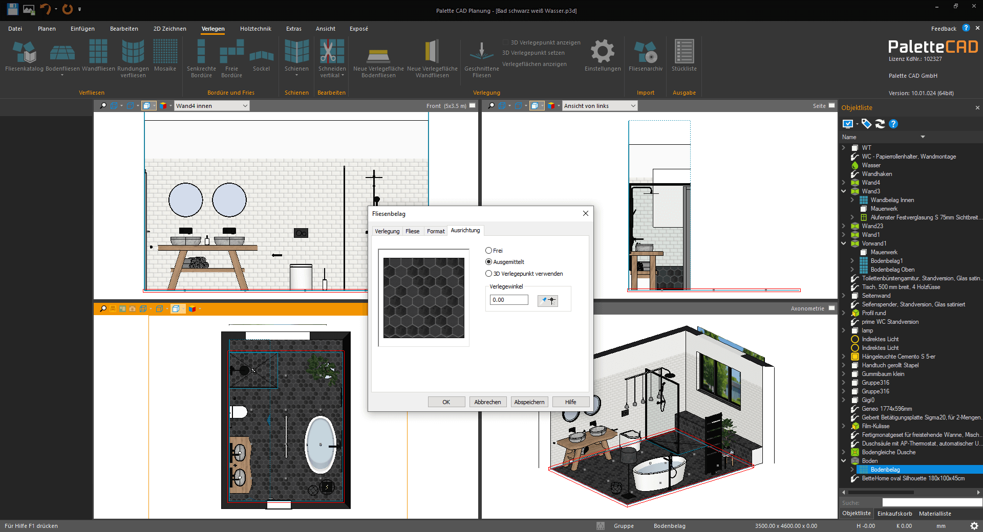 Palette CAD Profibadplaner nachträgliche Raumgestaltung