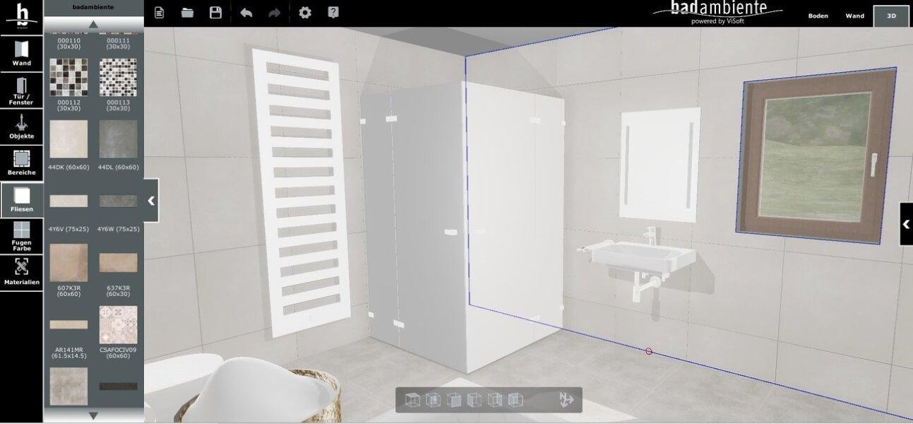 Viplan 3D Online Badplaner bei Badambiente einfache Planung