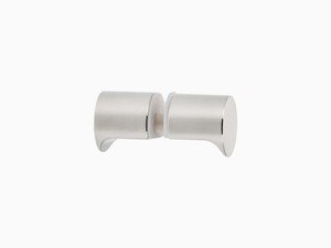 Beidseitiger Tügriff für Glas mit ergonomischer Griffmulde in hochglänzendem Edelstahl