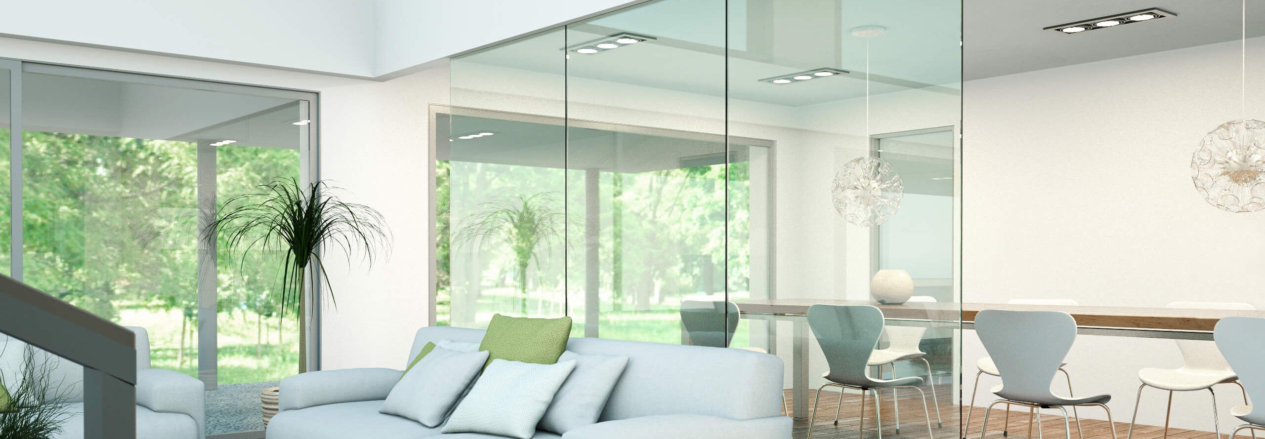 raumteiler-glas-zwischen-wohnbereich-und-esszimmer