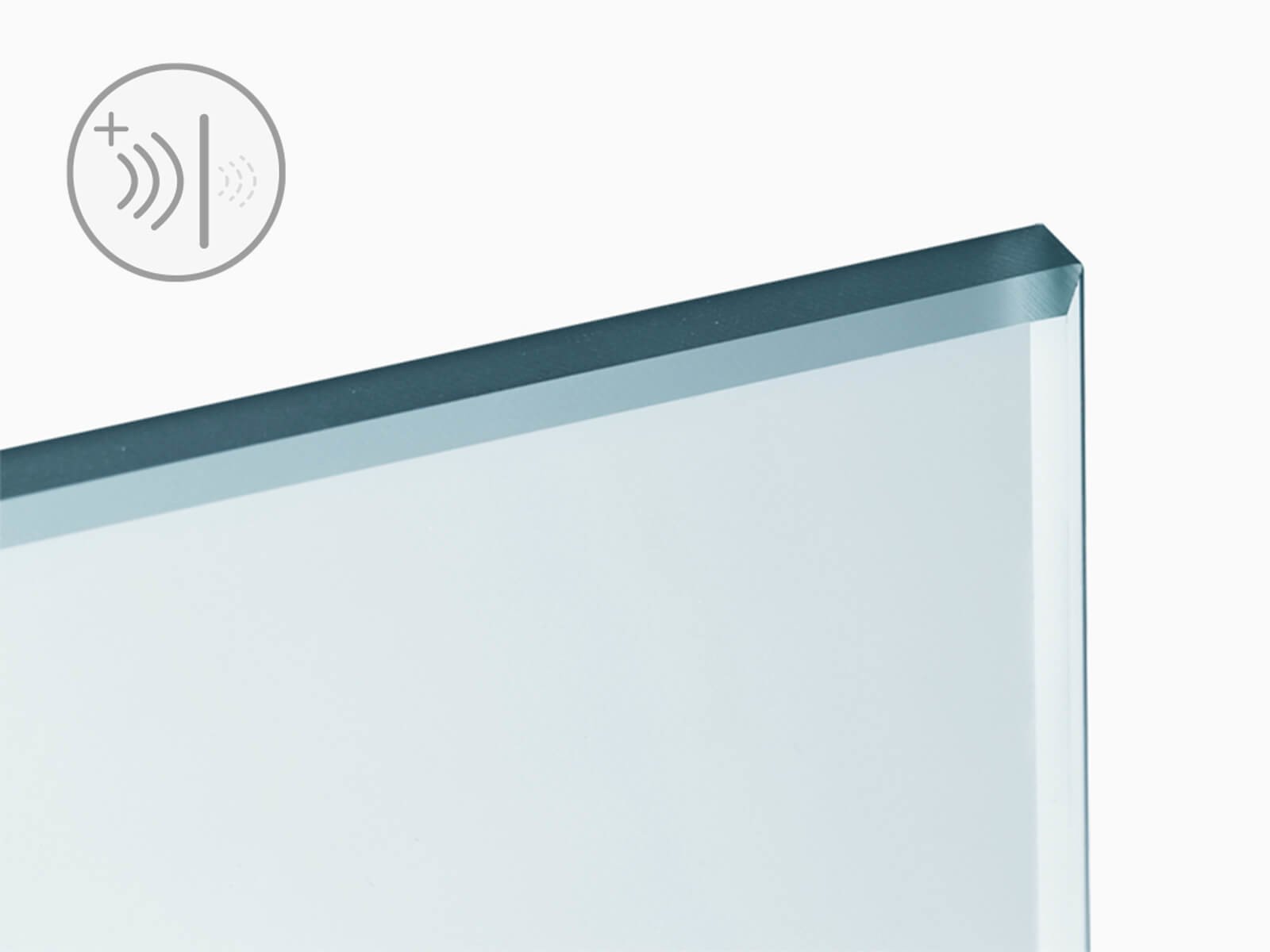 Illustration ESG Glas mit Schallschutzsymbol