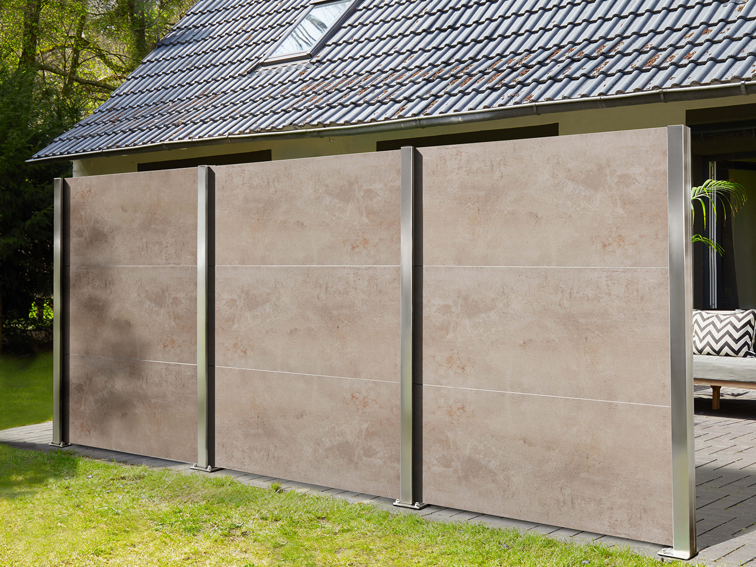 KERBON-Wind- und Sichtschutz, Farbbeispiel Beige