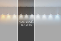 Darstellung Farbspektrum LED-Spiegel mit indirekter Beleuchtung