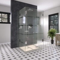 Faktbare Dusche mit Satinierungsmuster