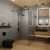 Walk-In-Dusche im Industrial Style