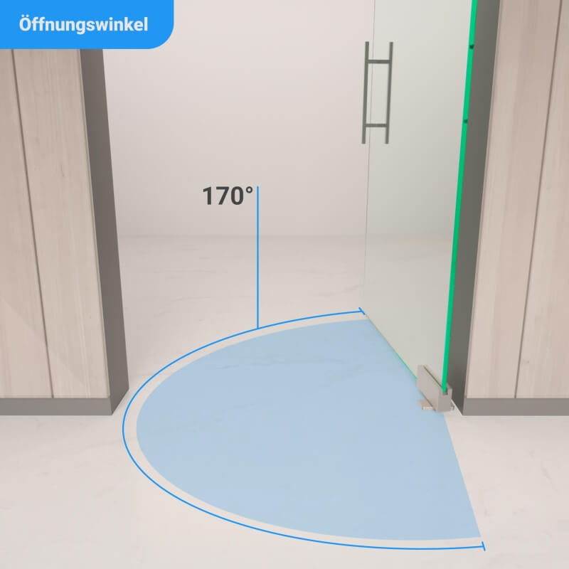 Maximaler Öffnungswinkel der Pendeltür 170°