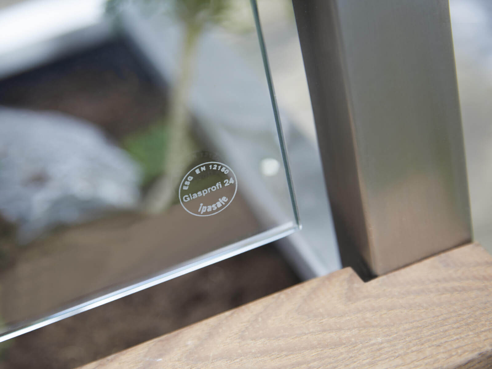 Gartenbank Sichtschutz aus Glas