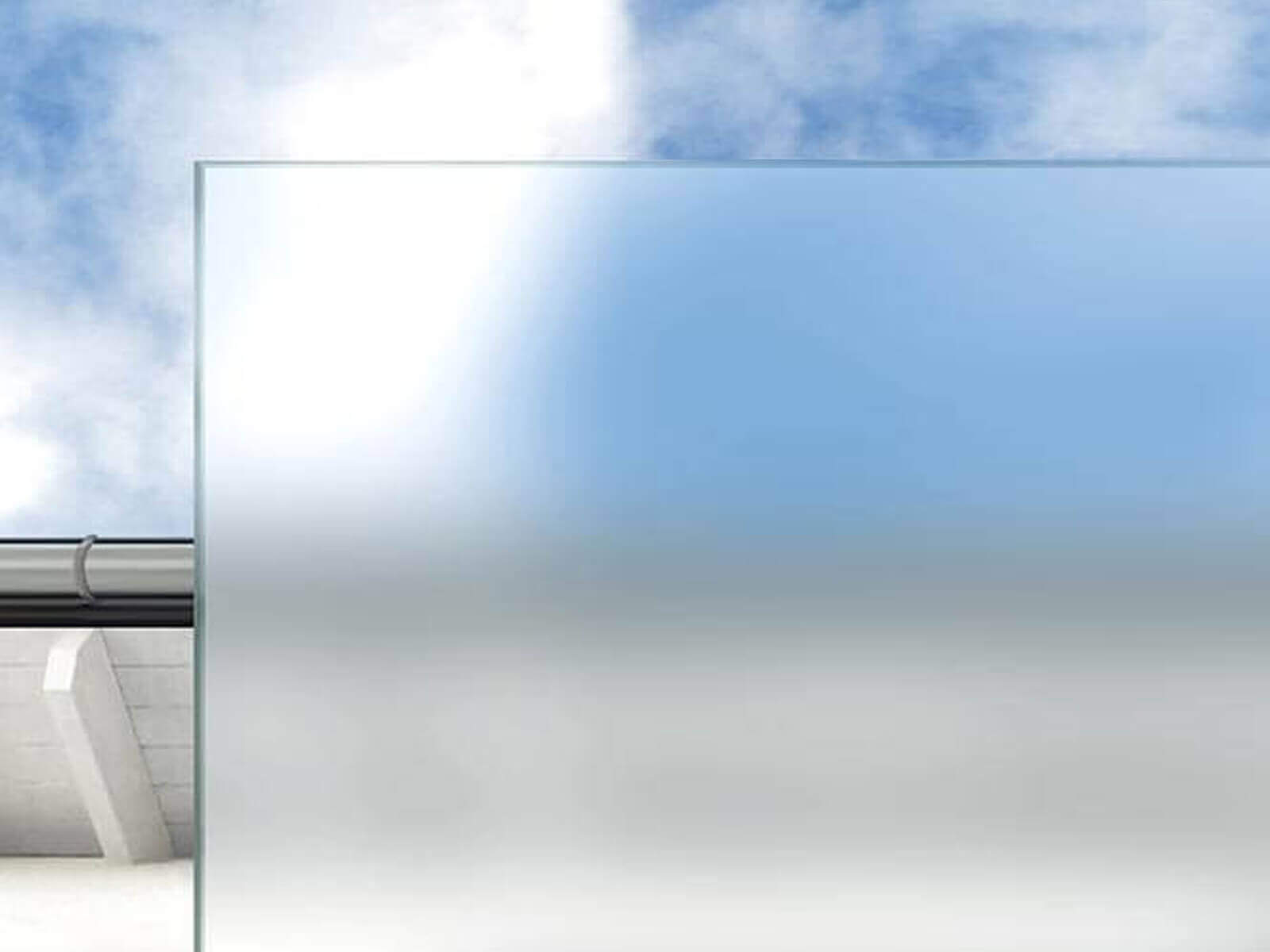 Individuelle Glasarten für Wind- und Sichtschutz satiniertes Weißglas