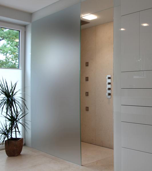 Walk-In Duschabtrennung Satiniert Milchglas