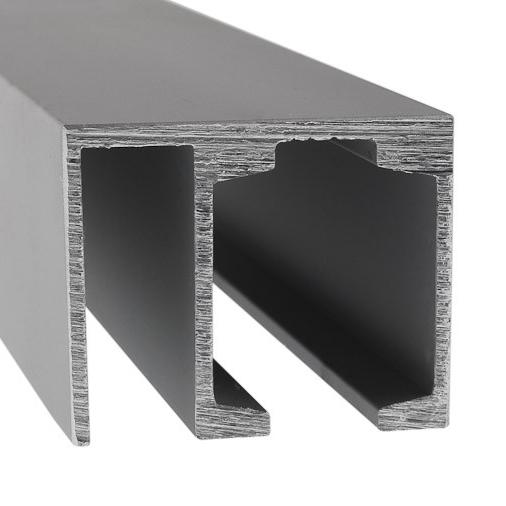 Laufleiste für 1-flügelige Glastür und Glas-Festteil zur Deckenmontage Mercato